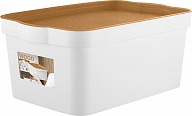 Ящик для хранения Keeplex коллекция Wood, с крышкой, soft-touch, 7,5л, 320х211х141 (KL3503)